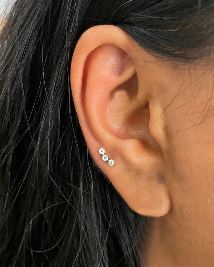 Sterling Silver Flat Back Stud Earring