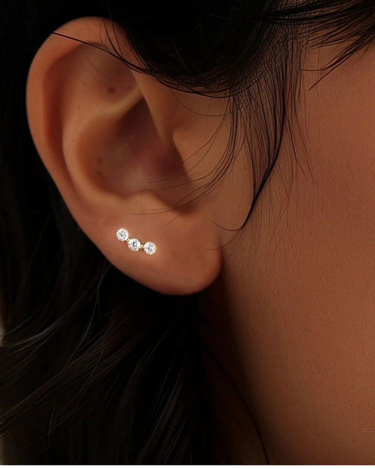Sterling Silver Flat Back Stud Earring