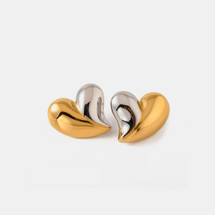 Chunky Chic Heart Stud Earrings