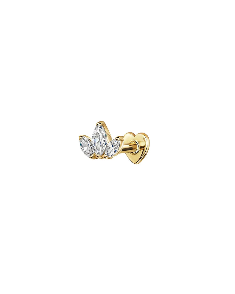 Sterling Silver Flat Back Stud Earring