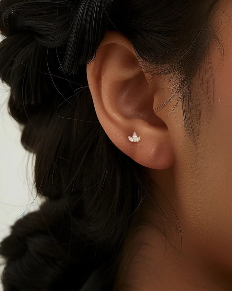 Sterling Silver Flat Back Stud Earring