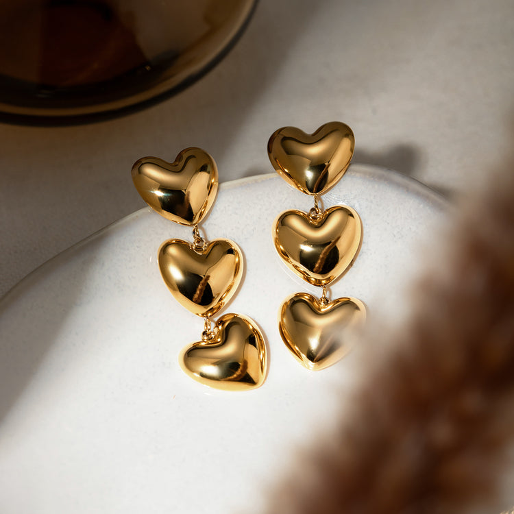 Chunky Chic Heart Drop Earrings