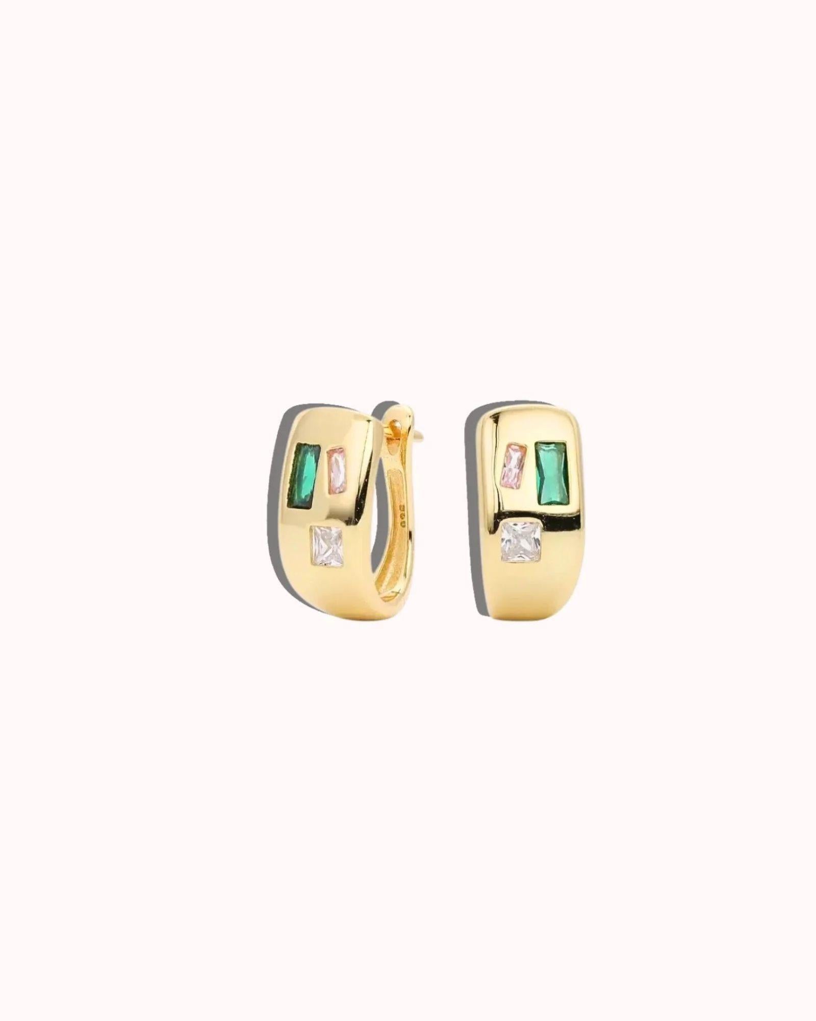 Gold plated sterling silver hoop earrings 