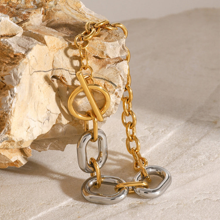 Gold and silver double toned bracelet