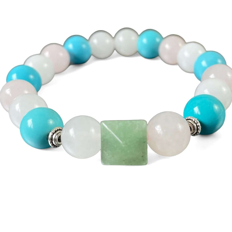 Turquoise, Jade, Rose quartz Harmony Bracelet