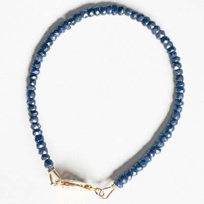 Blue sapphire Bracelet in Gold filled.