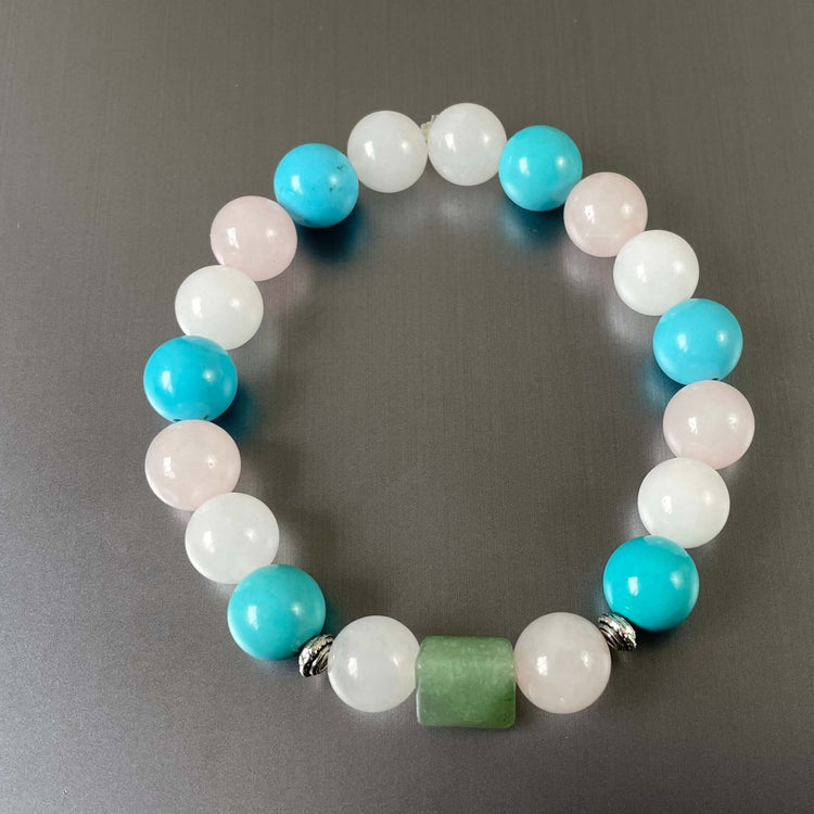 Turquoise, Jade, Rose quartz Harmony Bracelet