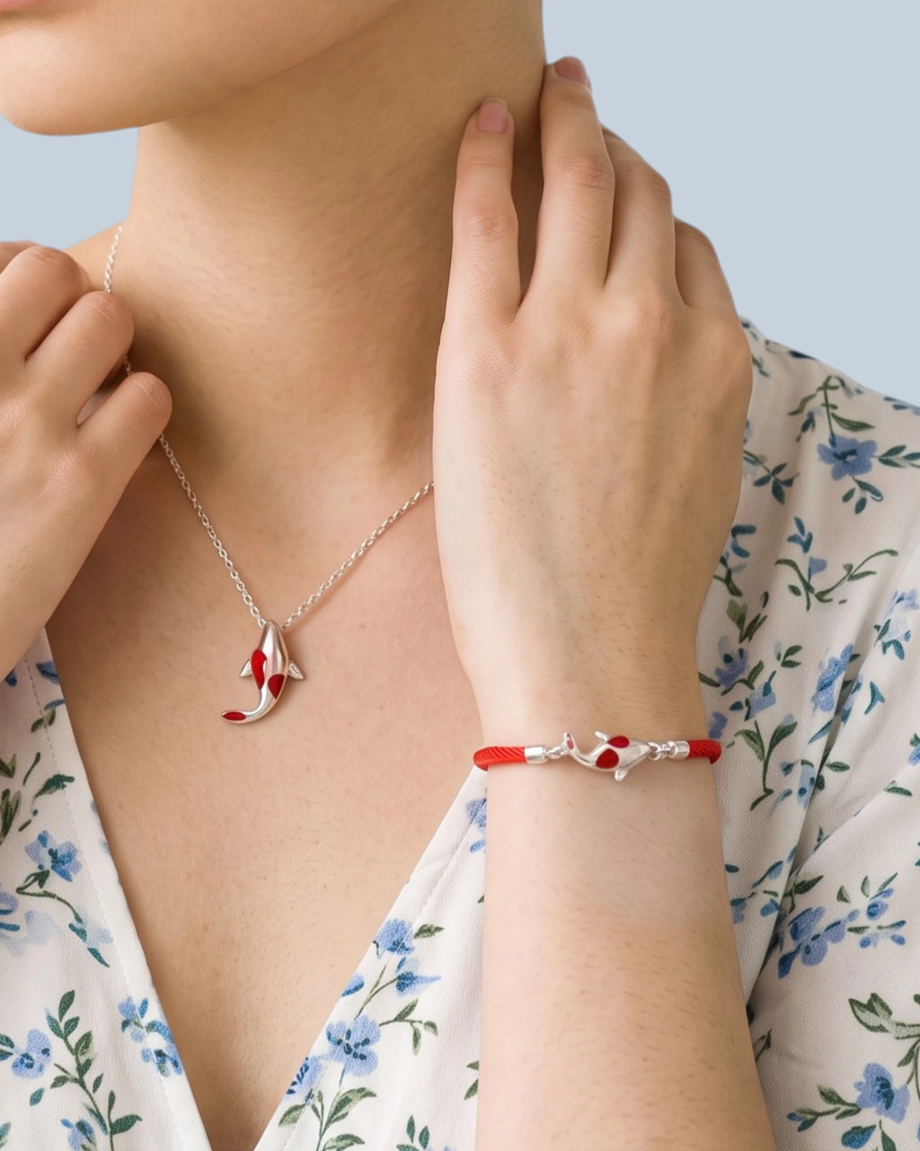 Koi Fish Bracelet in Silver