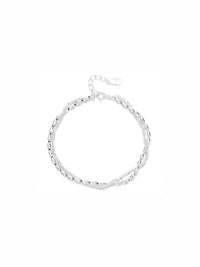 Silver chain bracelet on a white background
