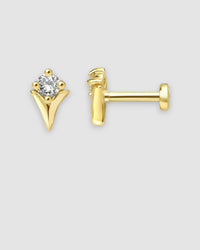 Shooting Star Flat Back Cartilage Stud in Gold with a luxurious design and secure fit for comfort