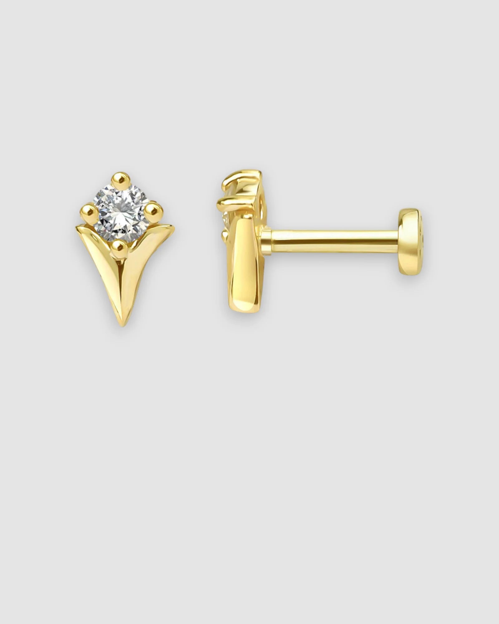 Shooting Star Flat Back Cartilage Stud in Gold with a luxurious design and secure fit for comfort