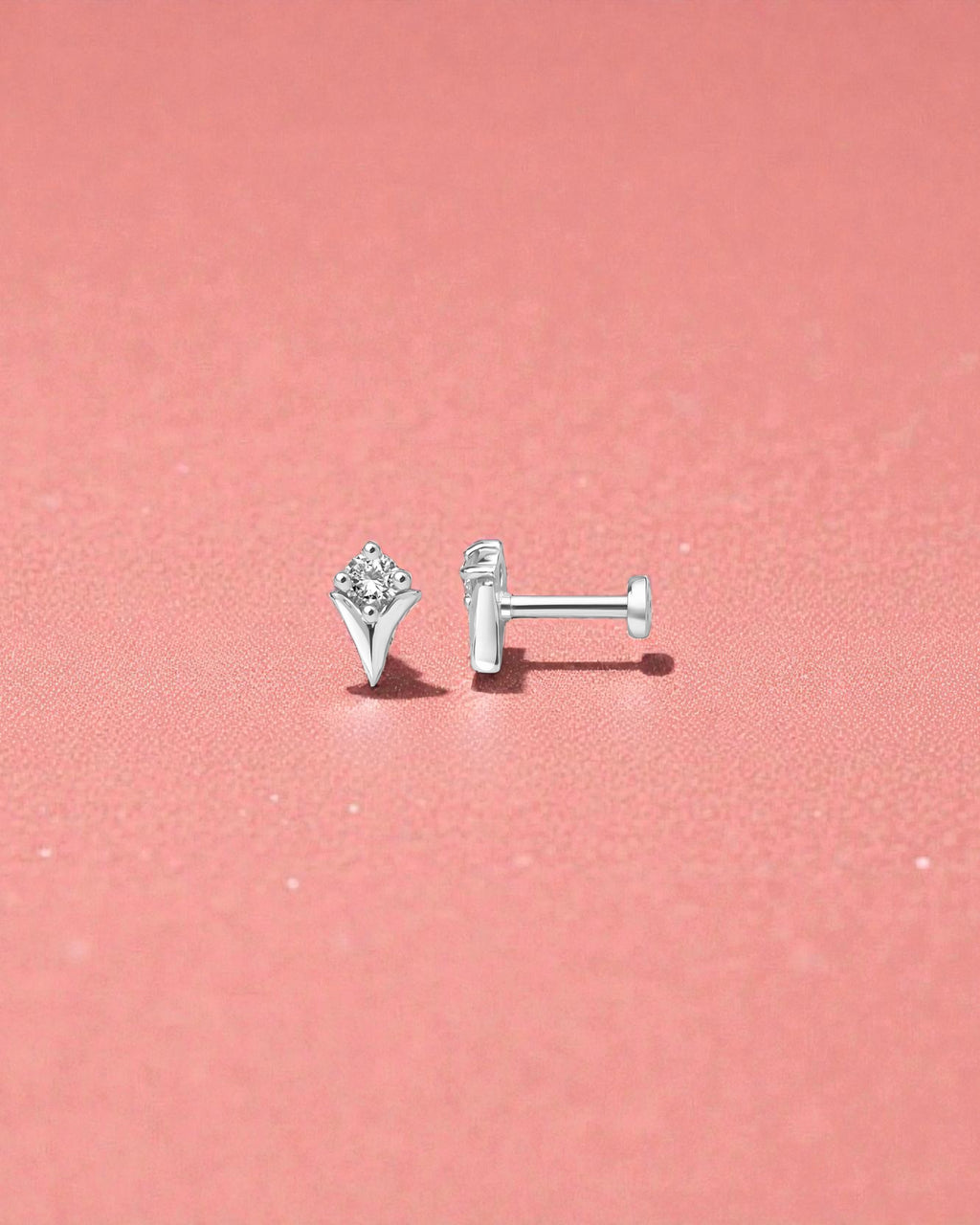 Shooting Star Flat Back Cartilage Stud in Gold, designed for comfort and style, crafted from 925 sterling silver.