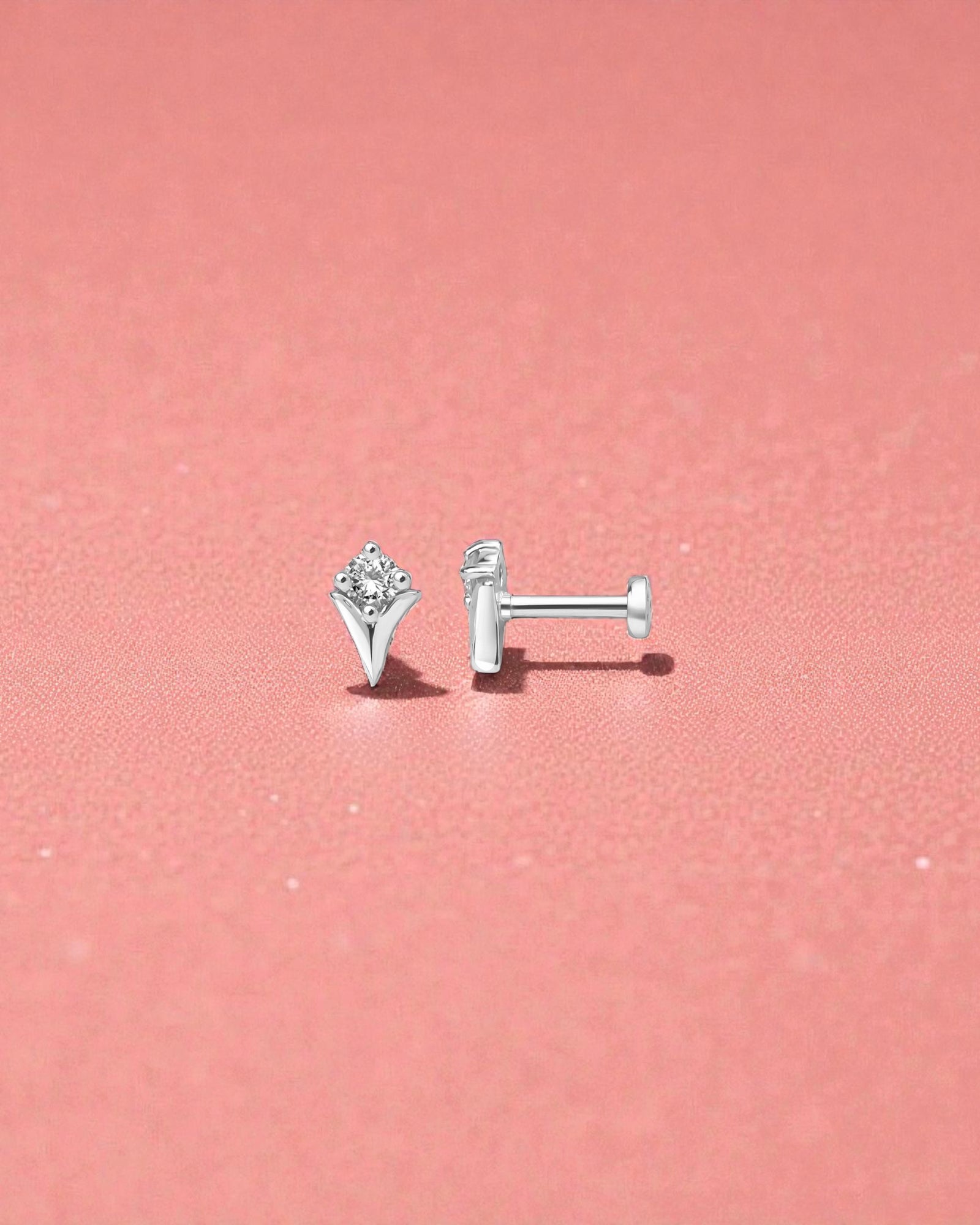 Shooting Star Flat Back Cartilage Stud in Gold, designed for comfort and style, crafted from 925 sterling silver.