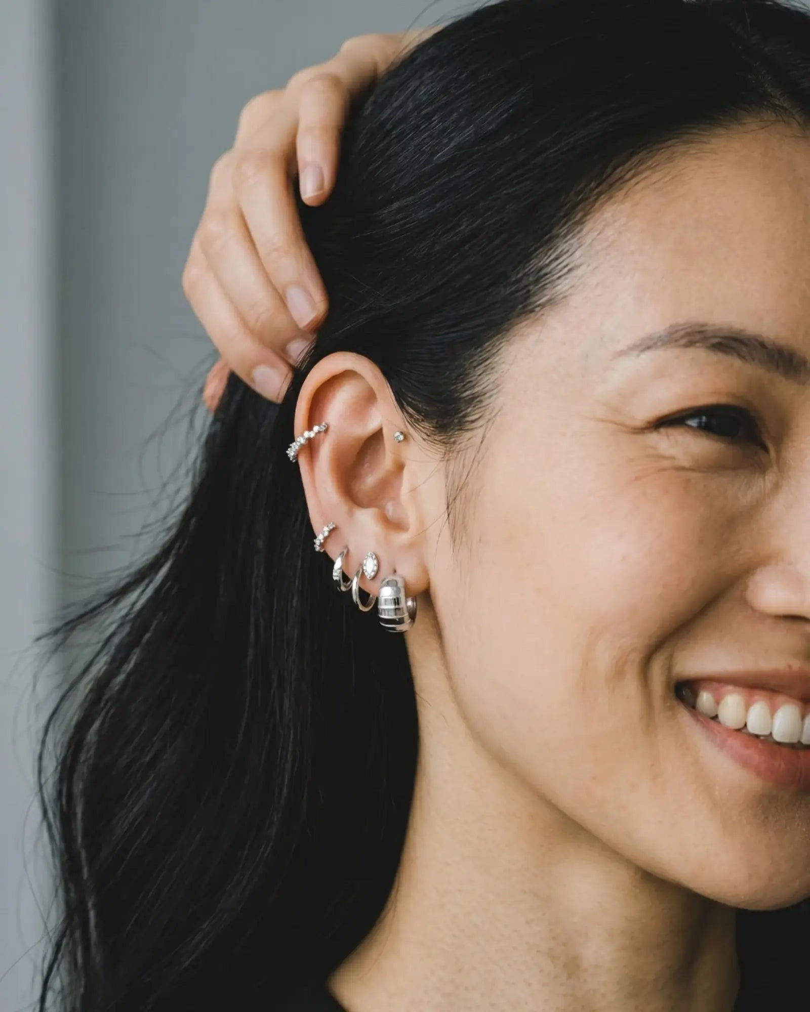 Textured Huggie Hoop Earrings