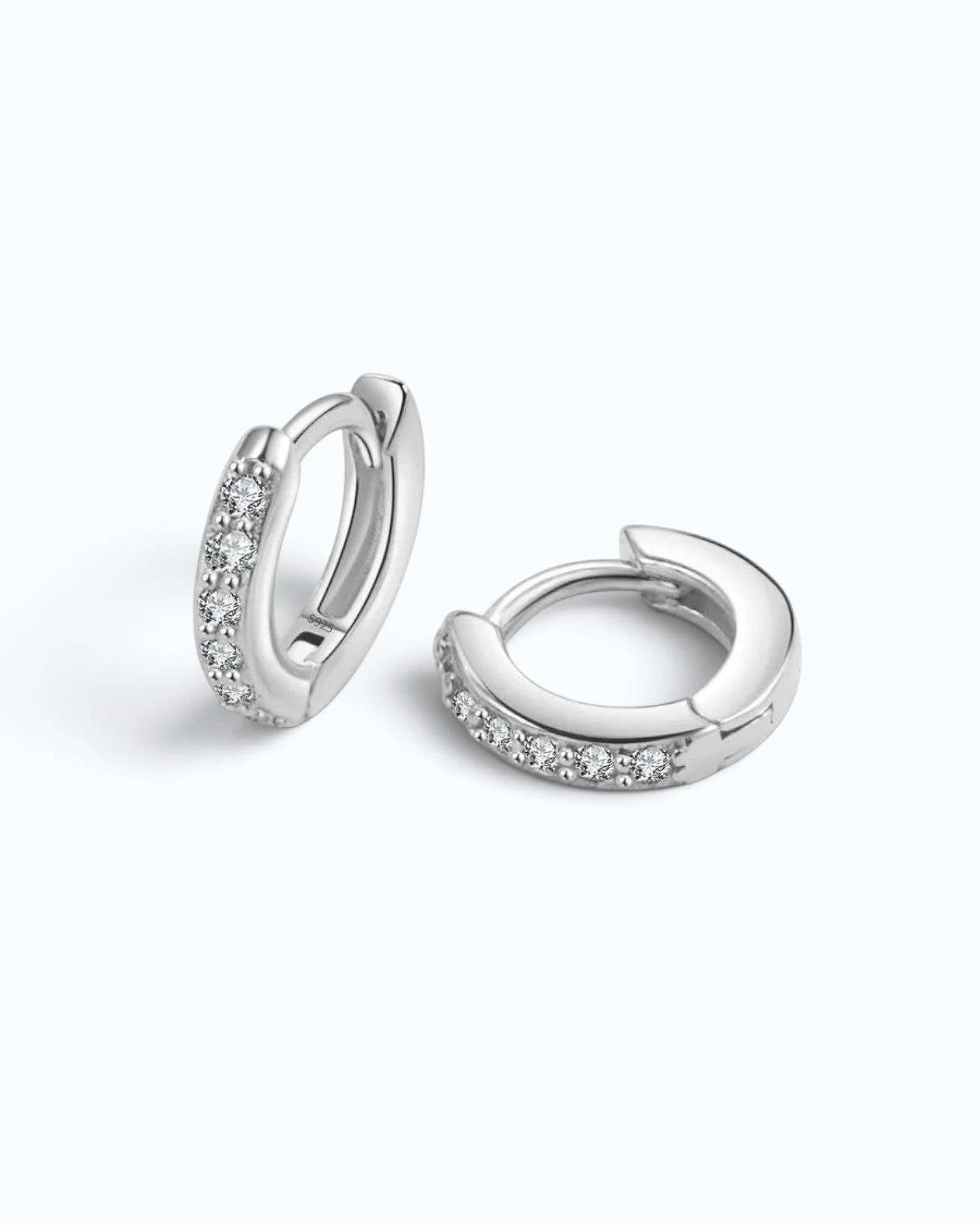 Pavé Zirconia Huggie Earrings 6–8mm