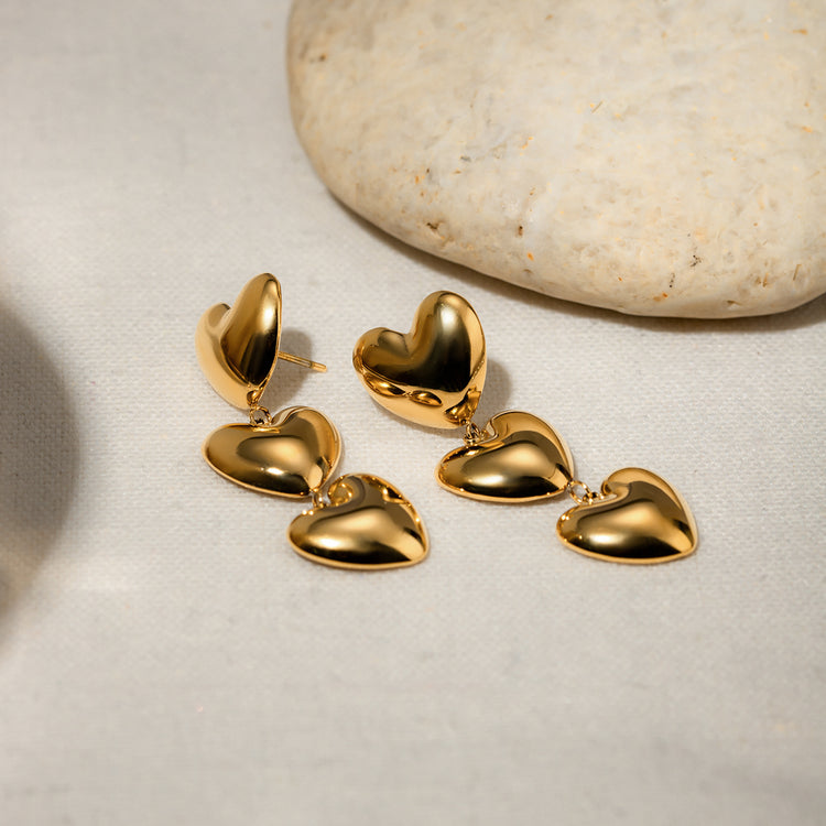 Chunky Chic Heart Drop Earrings