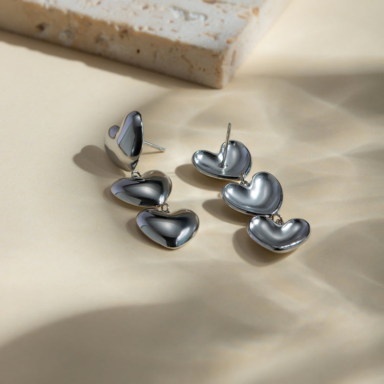 Chunky Chic Heart Drop Earrings