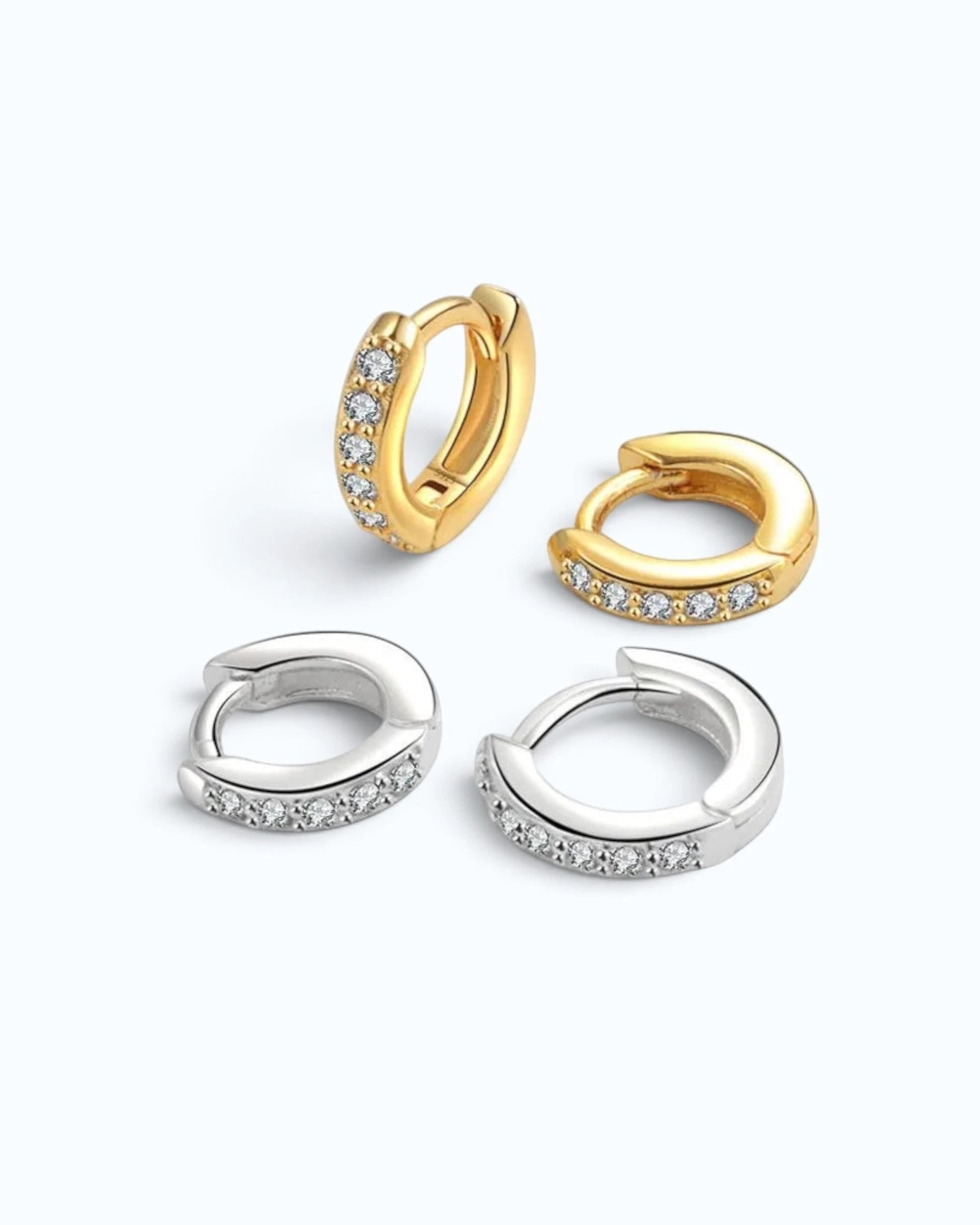 Pavé Zirconia Huggie Earrings 6–8mm
