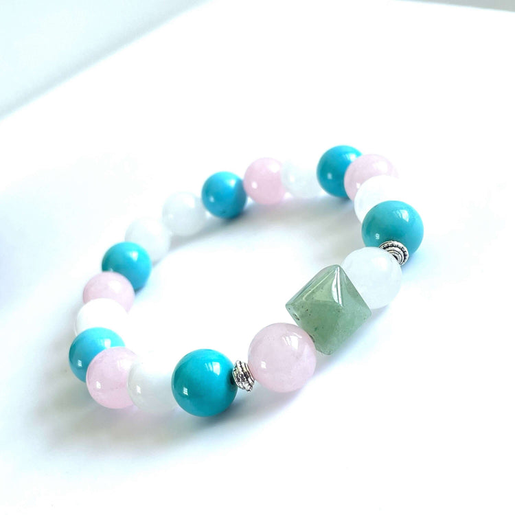 Turquoise, Jade, Rose quartz Harmony Bracelet