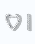 0.2 Ct Moissanite Heart shaped hoops featuring brilliant stones in an elegant heart design.