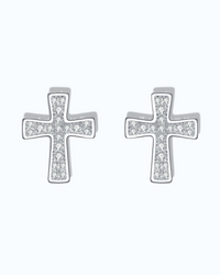 0.1 Ct Moissanite Cross Stud elegant cross studs with brilliant sparkle for everyday wear or special occasions