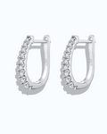 0.5 Ct U shaped Moissanite Hoops in 925 sterling silver with brilliant moissanite gems.