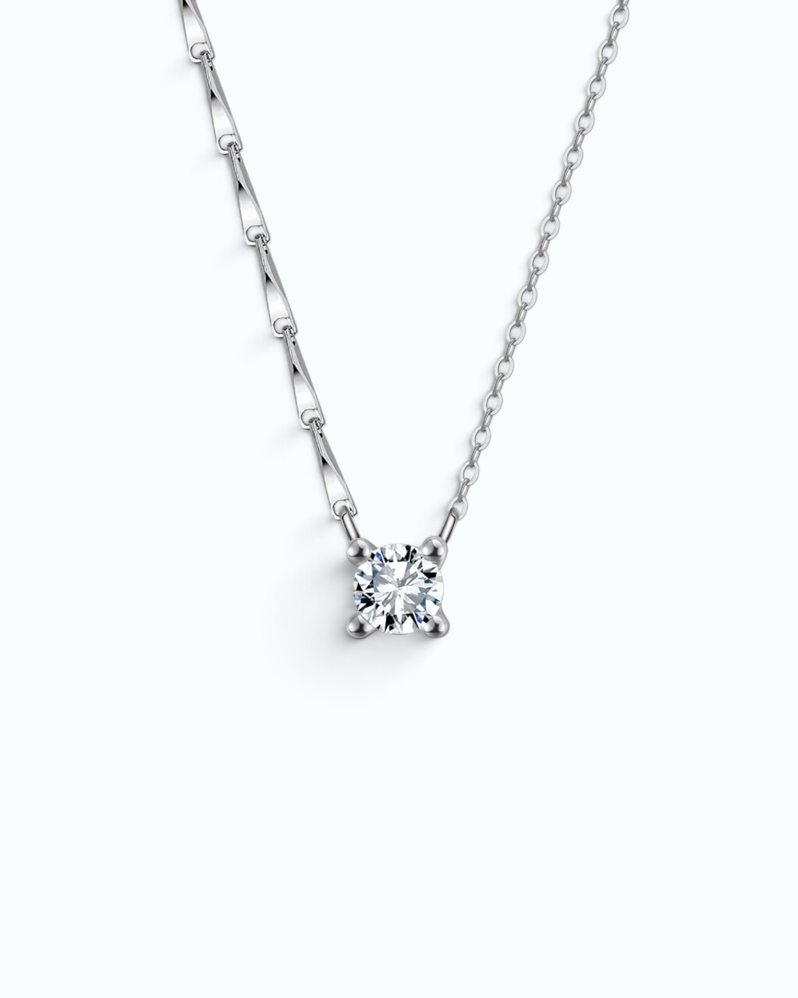 Pearlystones gold-plated sterling silver necklace featuring a brilliant-cut cubic zirconia pendant on a dapped chain.