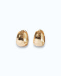 Pearlstones gold-tone sterling silver huggie hoop earrings with geometric texture.