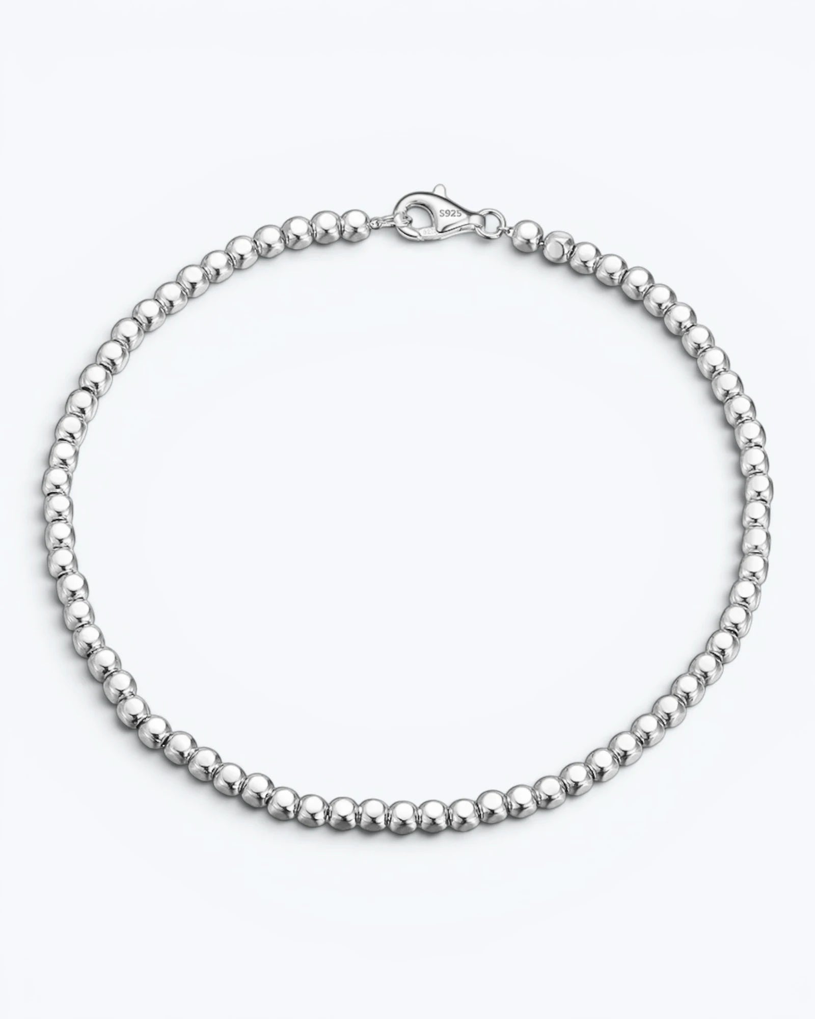 Pearlystones silver-tone beaded chain bracelet with a secure clasp, perfect for everyday wear.
