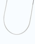 0.8mm Sided Snake chain made of premium 925 sterling silver with a platinum finish.