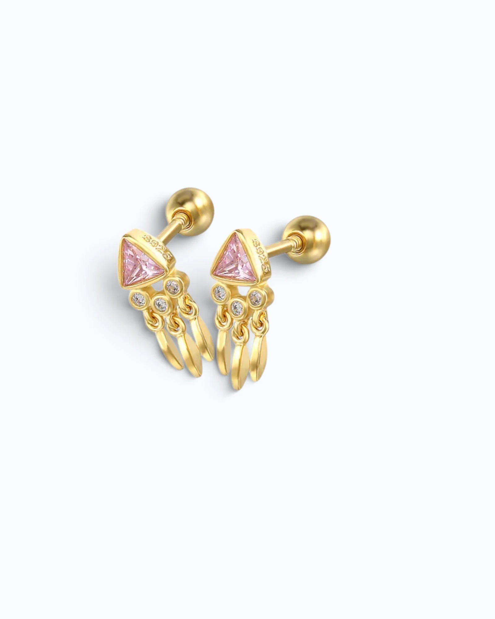 December Birthstone Pink Topaz Zirconia Cartilage Ear Stud