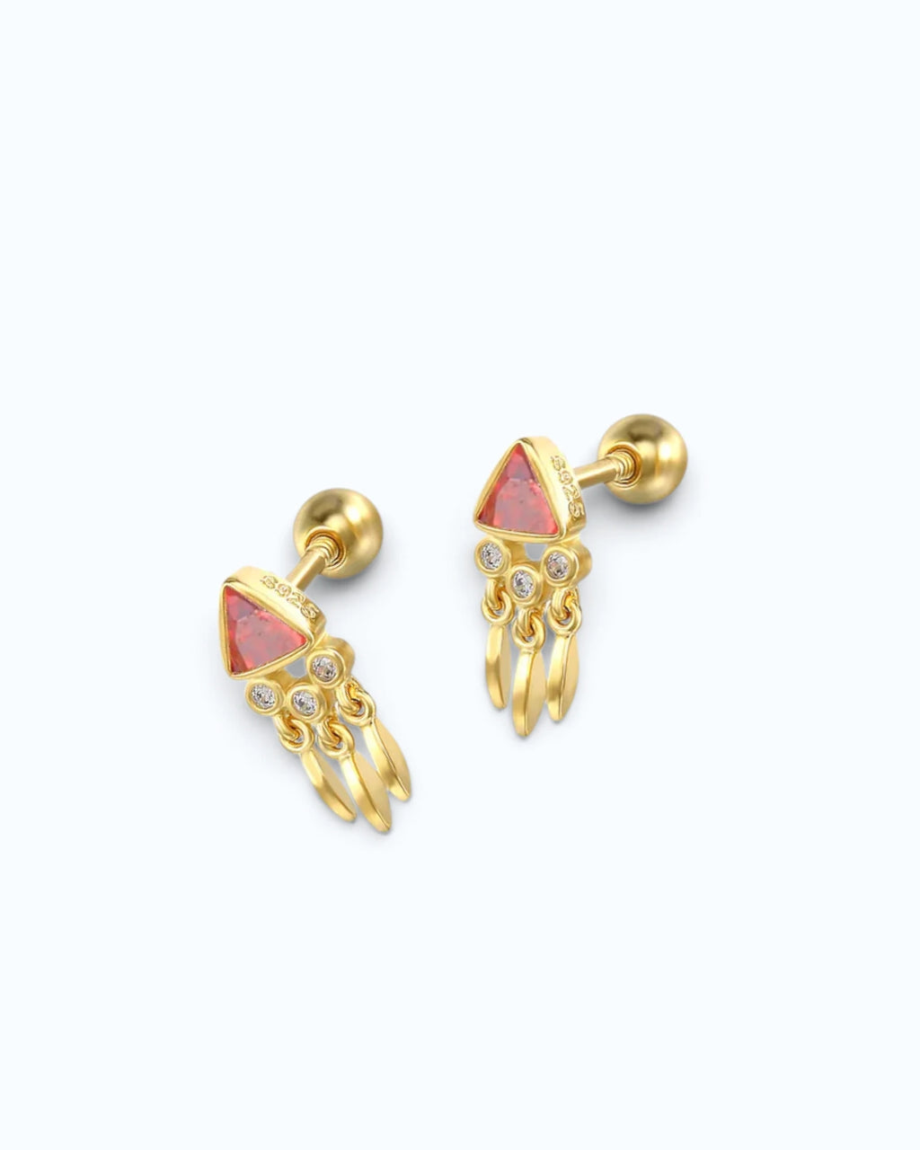 July Birthstone Ruby Zirconia Cartilage Ear Stud