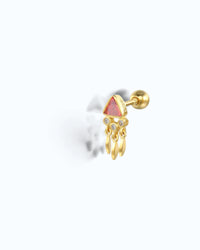 July Birthstone Ruby Zirconia Cartilage Ear Stud
