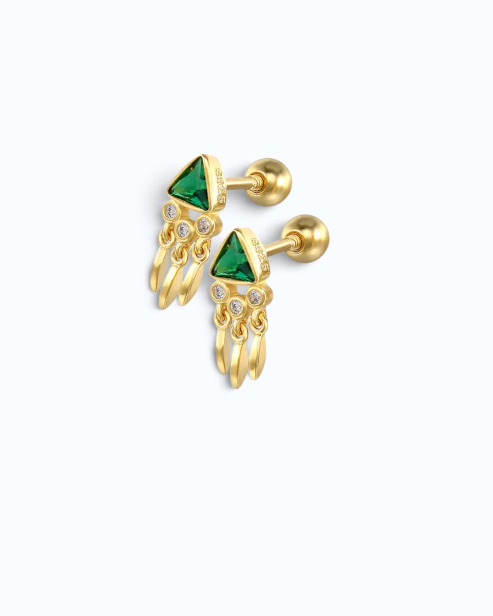 May Birthstone Emerald Zirconia Cartilage Ear Stud