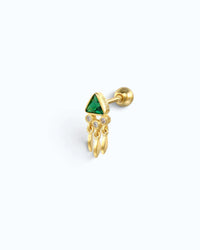 May Birthstone Emerald Zirconia Cartilage Ear Stud