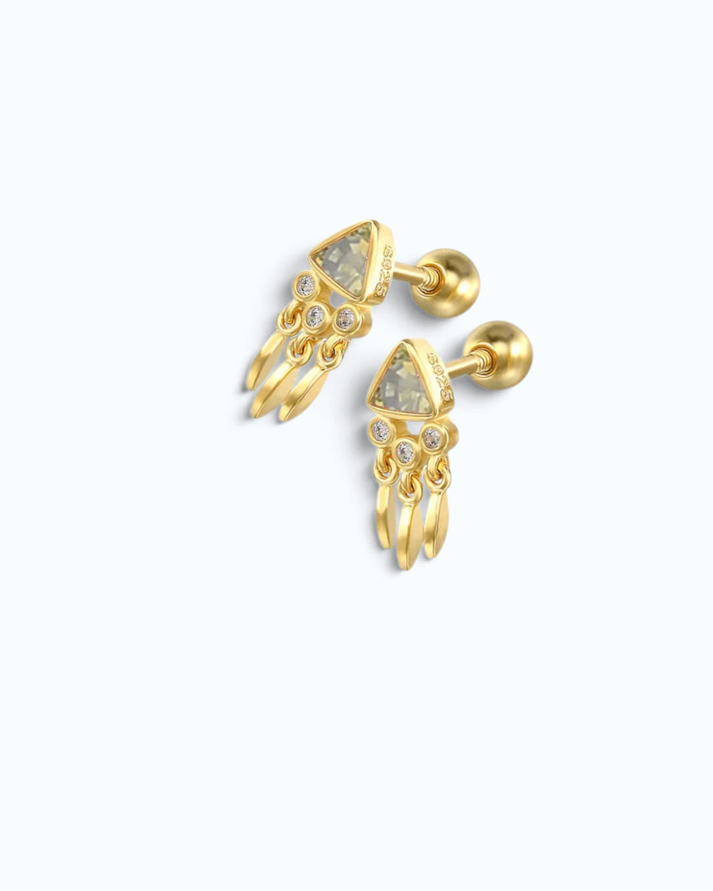 August Birthstone Peridot Zirconia Cartilage Ear Stud