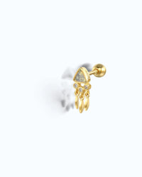 August Birthstone Peridot Zirconia Cartilage Ear Stud
