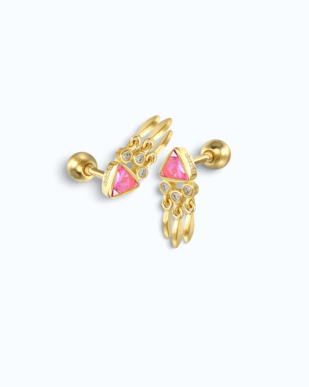 January Birthstone Garnet Zirconia Cartilage Ear Stud