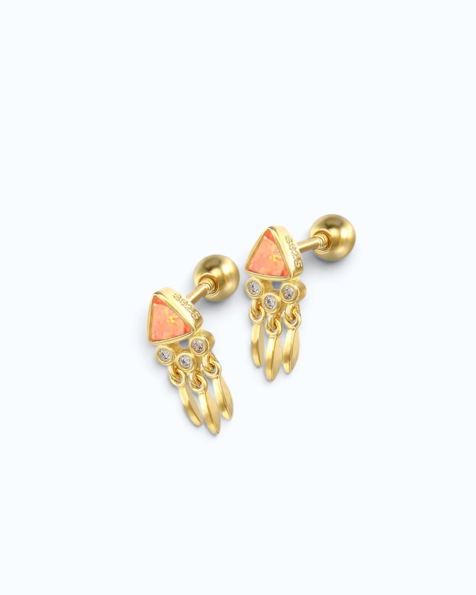November Birthstone Citrine Zirconia Cartilage Ear Stud