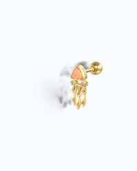 November Birthstone Citrine Zirconia Cartilage Ear Stud