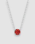 Octagonal rose cut deep red zircon pendant necklace in silver, showcasing a stunning red zircon pendant necklace.