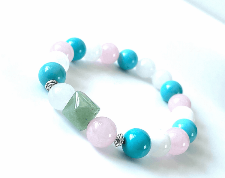 Turquoise, Jade, Rose quartz Harmony Bracelet