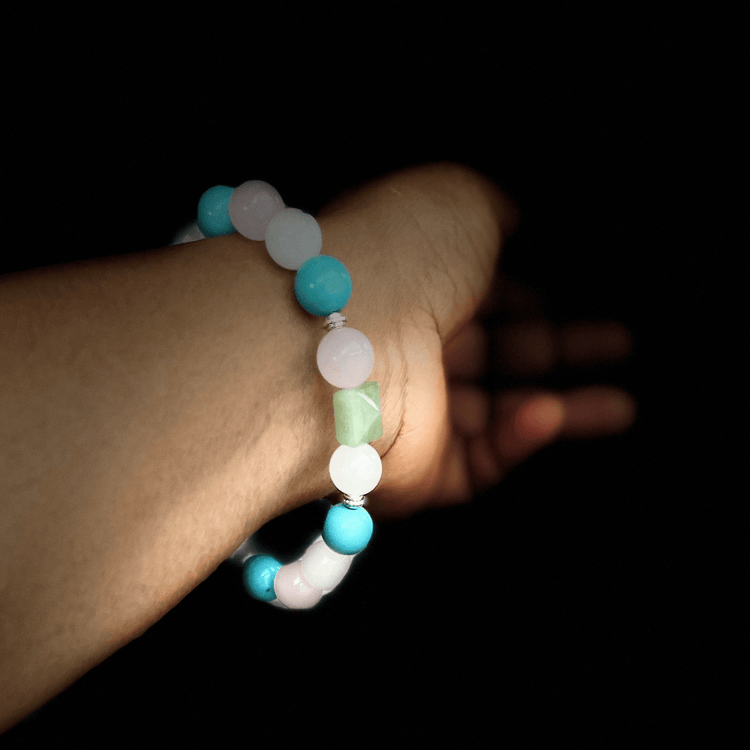 Turquoise, Jade, Rose quartz Harmony Bracelet